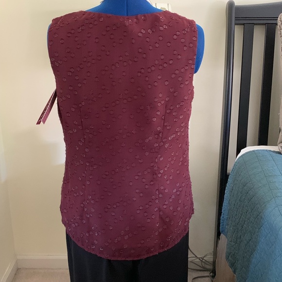 NWT Merona Wine Dotted Sparkly Glitter Shell Top - Picture 3 of 5